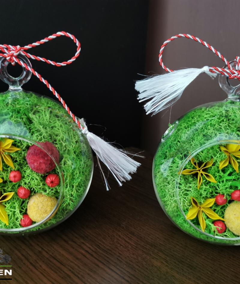 Aranjamente in glob cu licheni stabilizati - Martisor